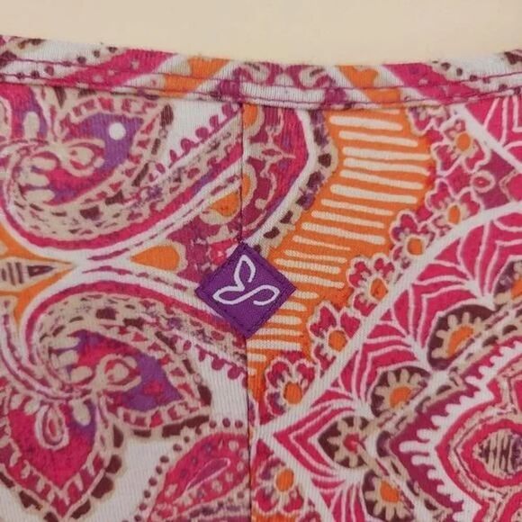 prAna Nadia Veeda Pink Orange Faux Wrap Dress Size Large - Picture 3 of 8